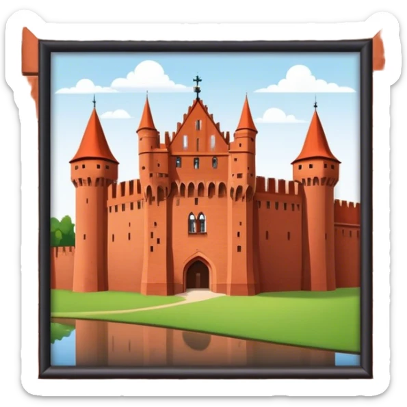 Malbork Castle Landmark Emoji – Featuring the red-brick fortress with its Gothic walls. sticker