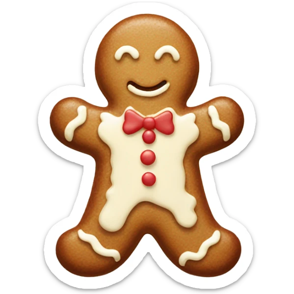 Cream colored gingerbread man sticker