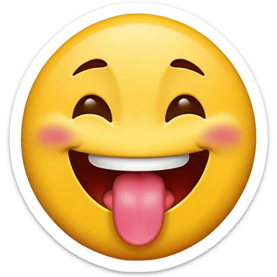 Tongue out emoji with peace sign infront of the tongue  sticker