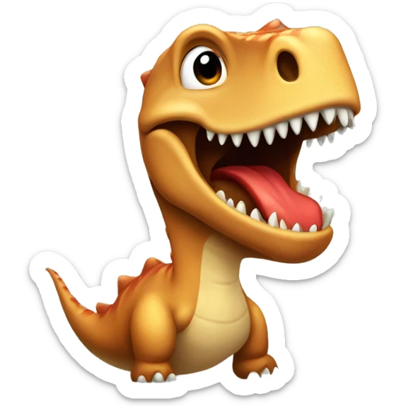 Un dinosaurio lanzando un beso, mientras tiene un moño en su cabeza sticker