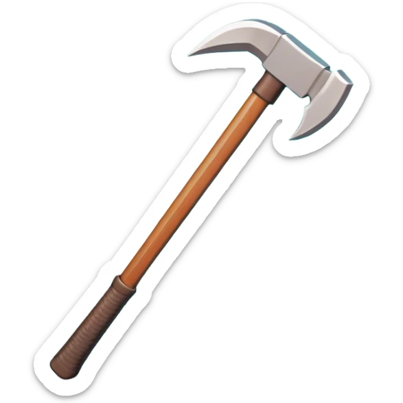 Clash of Clans aesthetic: Cinematic Playful Pixel 3D isometric Pickaxe Emoji, rendered in a 3D vector-style similar to standard emojis with minimal shading and bold, simplified shapes. A compact, distinct form with signature details, softly glowing with a pixelated adventure charm. Simplified yet unmistakably iconic, highly detailed and consistent, glowing with a soft radiance and high shine. Stylized with a touch of classic pixel-art charm and a soft glowing outline, capturing the essence of a beloved gaming relic with a friendly, playful manner! sticker