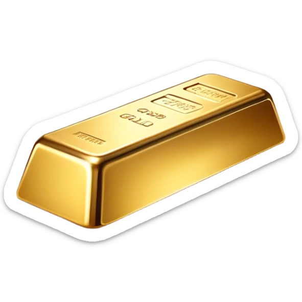 Cinematic Realistic Gold Bar, Radiant and brilliant, with smooth, polished golden bars reflecting the light in stunning highlights. The soft, warm glow of the metal exudes luxury and elegance, catching every glimmer in the surrounding environment. Soft glowing outline, capturing the essence of wealth and timeless beauty in gleaming gold. sticker