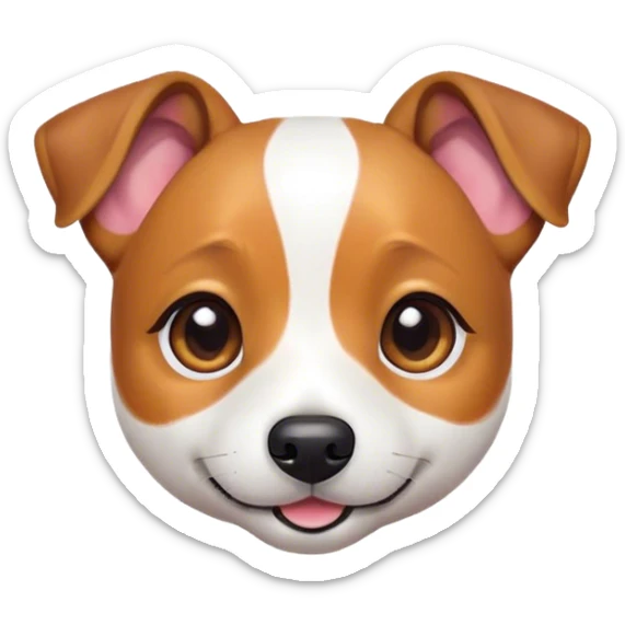 Cinematic Cute Jack Russell Terrier Portrait Emoji, Head tilted playfully and inquisitively, featuring a charming, small yet spirited body with a smooth, glossy coat, round, sparkling eyes full of delightful curiosity, and an endearing, mischievous smile, Simplified yet irresistibly adorable features, highly detailed, glowing with a warm, inviting glow, high shine, affectionate and lively, stylized with a touch of whimsical canine charm, soft glowing outline, capturing the essence of a mischievous yet lovable Jack Russell Terrier that seems as if it could scamper out of the screen into your arms! sticker