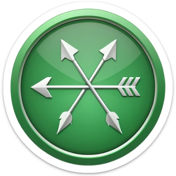 Arrow symbol in green circle  sticker