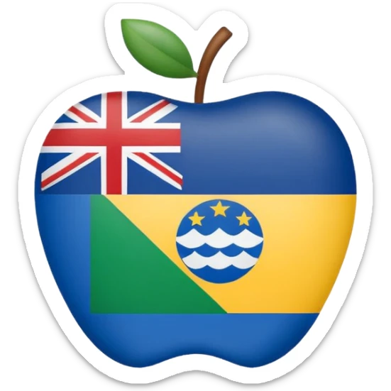 bandeira dos Açores, estilo emoji Apple, com cores vivas, formato quadrado, sem texto sticker