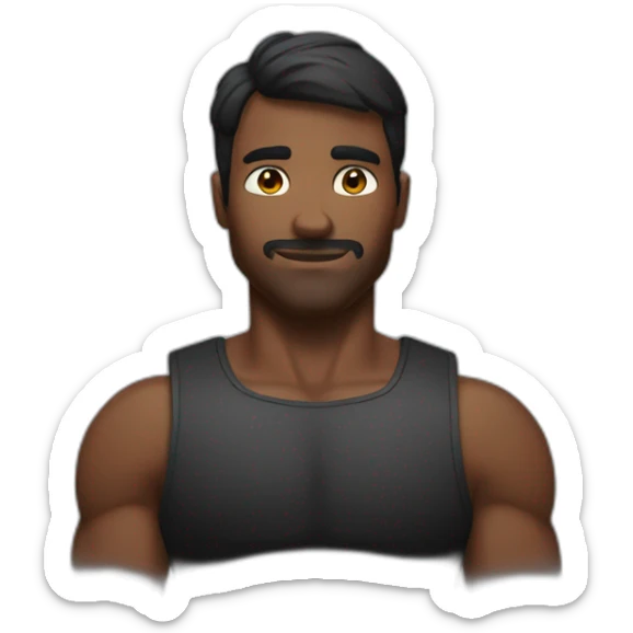 Homme noir musclé qui embrasse sa meuf sticker