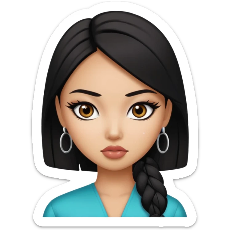 southwest asian beauty standard, pretty bratz baddie, black eyeliner sticker