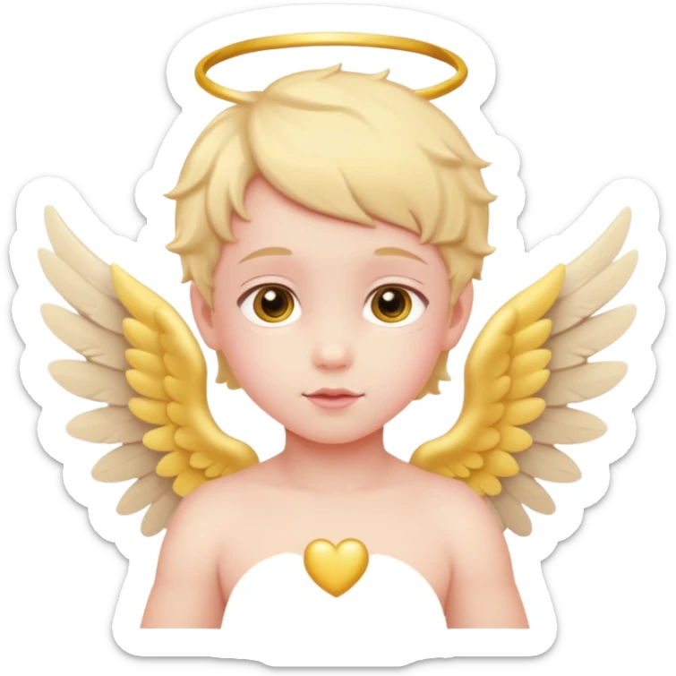 The cupid child in soft pink, beige and yellow pastel colors sticker