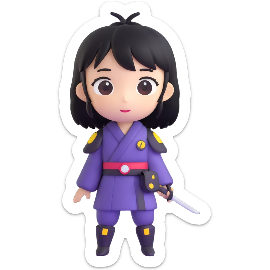 anime character with simplified features sticker