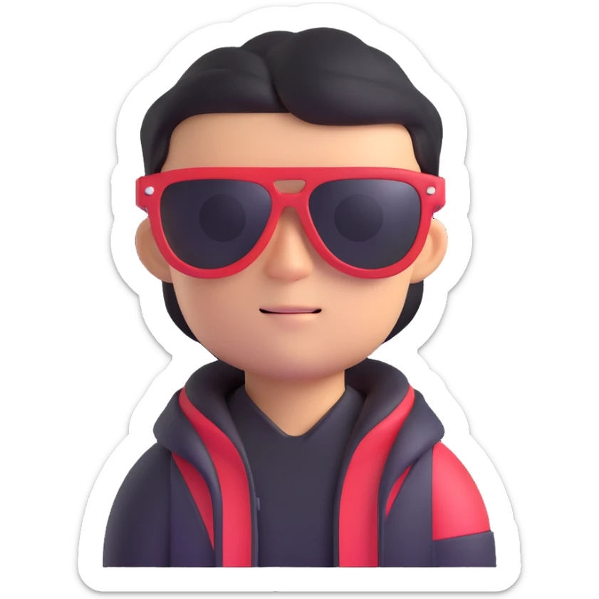 street racer character with sunglasses, Fast and Furious vibe sticker