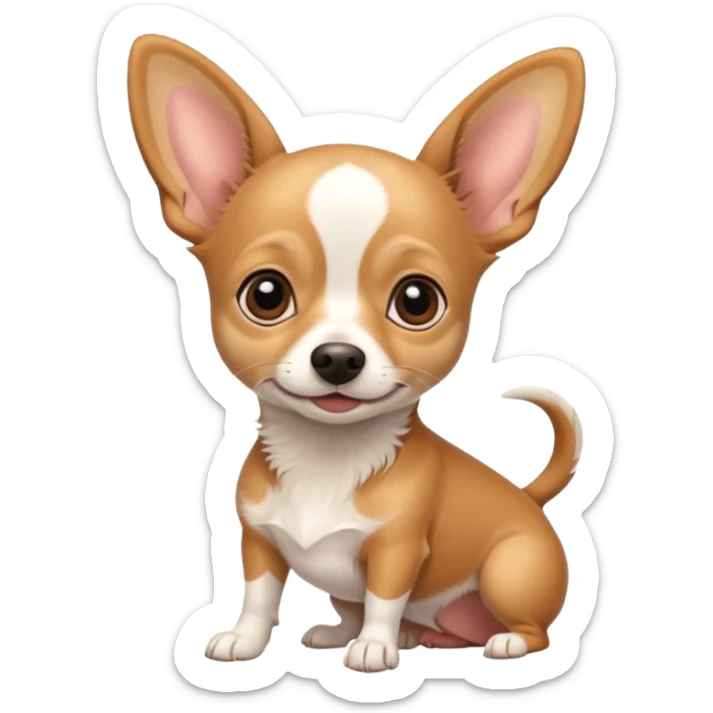 tan and white chihuahua and weener dog mix  sticker
