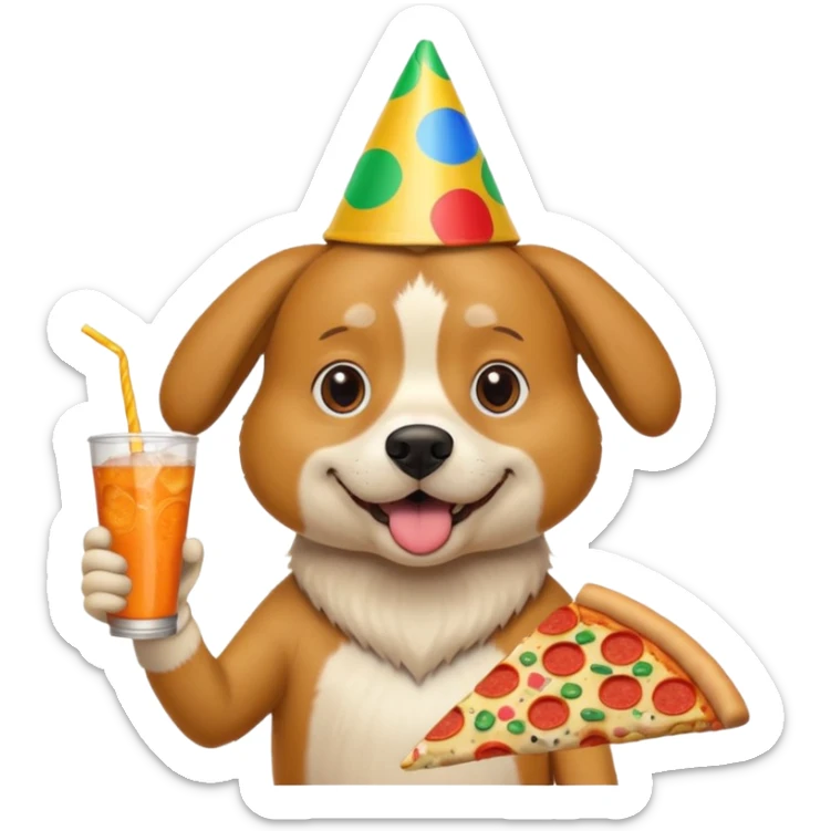 dog theater is really cray cray and is eating pizza with fanta sticker