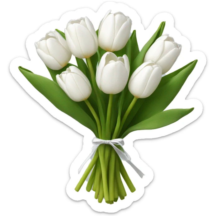 white tulip bouquet  sticker