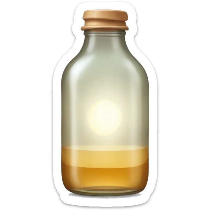 glass bottle with light tea sticker