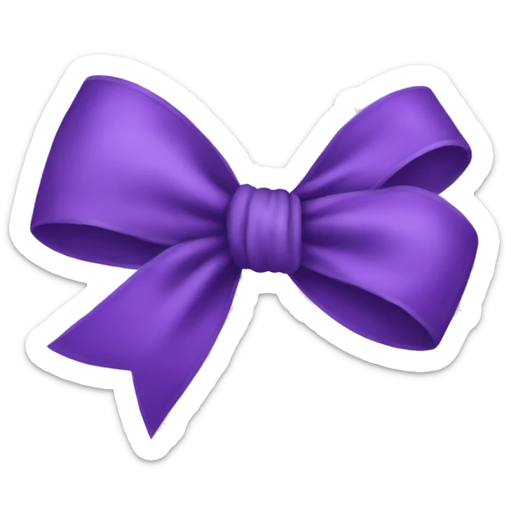 a purple bow sticker