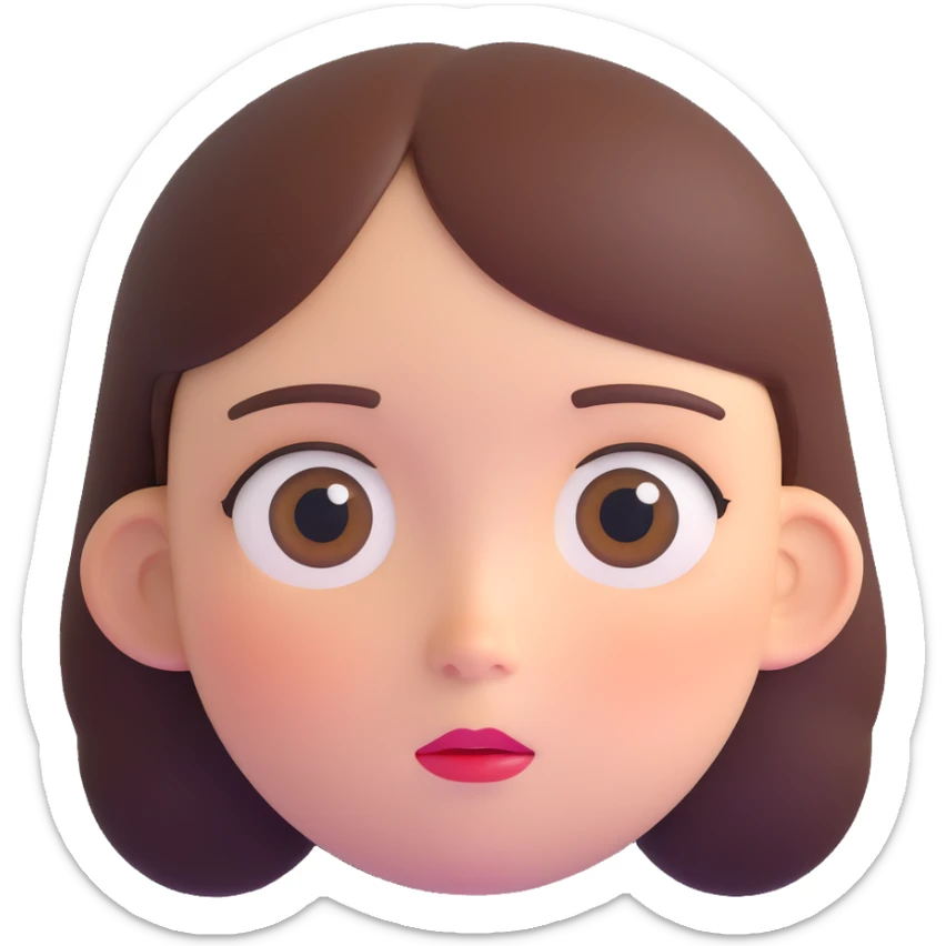 girl with narrow small eyes and big round face sticker