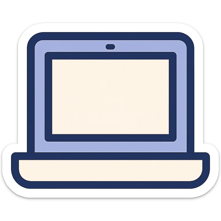 modern minimal flat icon style laptop sticker