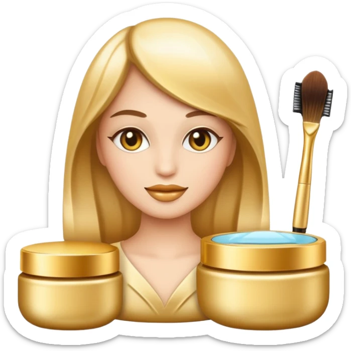emoji of luxury brand labeled beauty products sticker