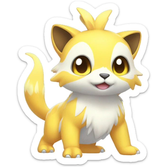 Cute cool shiny colorful animal hybrid Fakemon full body sticker