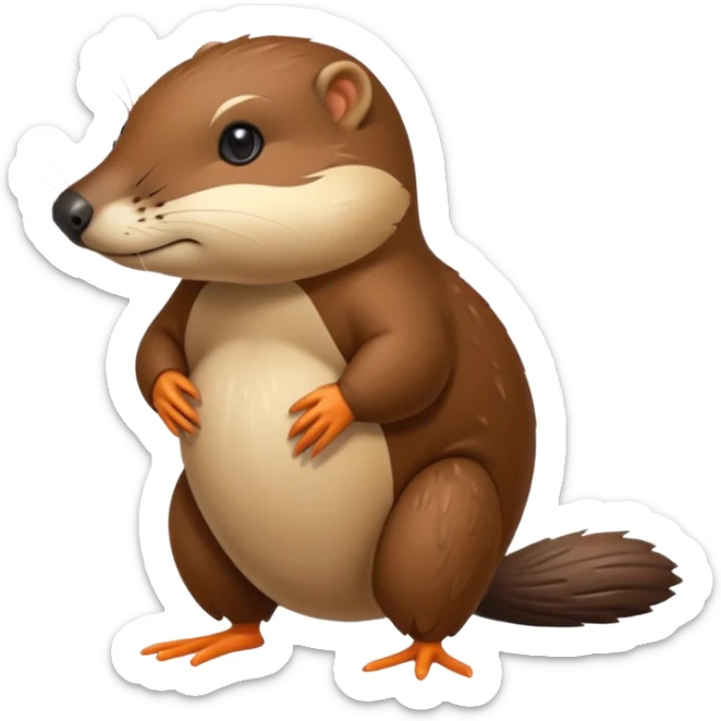 Haz un ornitorrinco es como cuerpo de nutria tiene pico cola de castor y patas de pato sticker