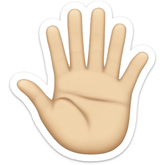 I want an emoji with a raised hand, palm facing up, with the ring finger extended and the pinky finger closed. The other fingers should be bent down. sticker