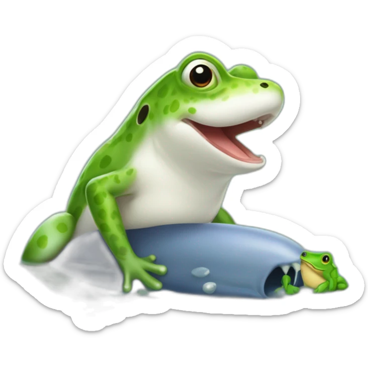 Une grenouille sur un chien sur un ornithorynque sur un baleine sur une fourmi sticker