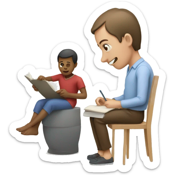 make an emoji of a man studying maternal and child health  sticker
