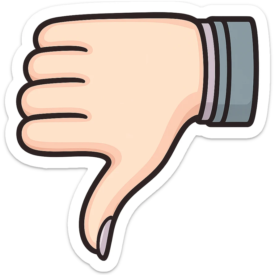 neat female hand with manicure showing dislike (thumb down), fingers slightly bent, thin clean contours, elegant soft rounded shapes, pastel palette #98B5BC, #B5B3C1, #C9A3C9, #E4C0CA, #F7DCD1, #F7C0AA, detailed shadows and highlights, soft lighting, no background sticker