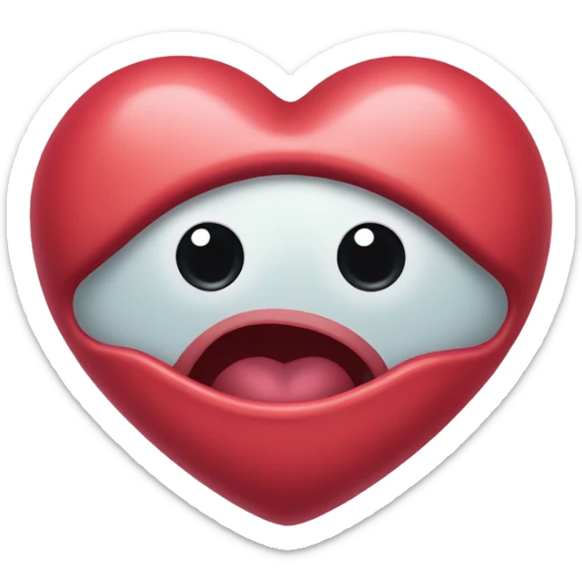 heart eye face with drool coming out of mouth  sticker