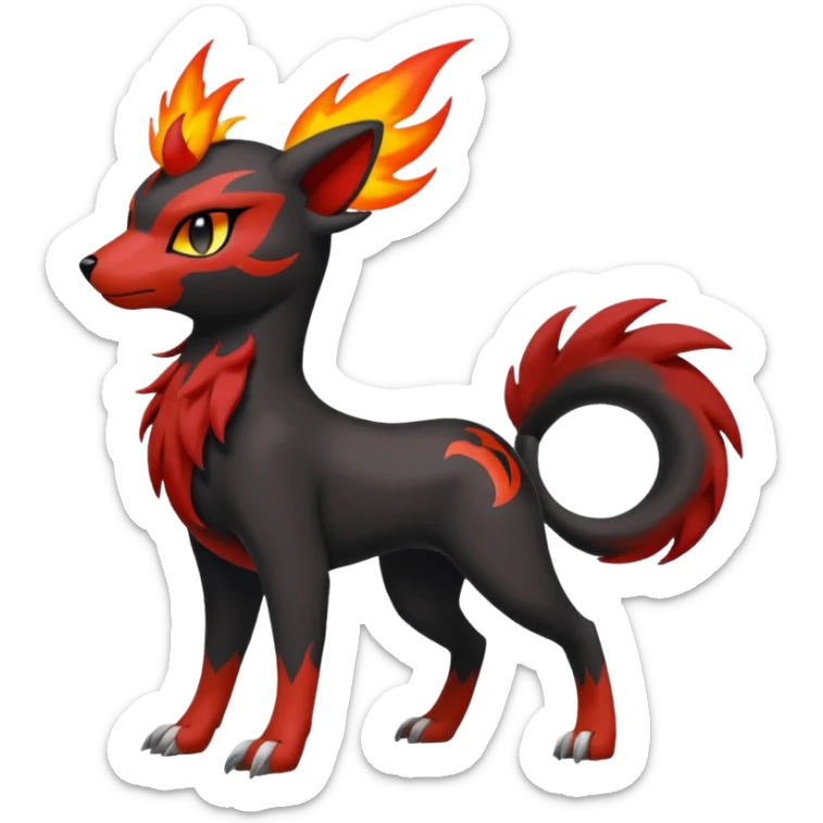Darkrai-Litten-Houndoom-Meloetta-Fakémon-creature-hybrid-fusion, full body sticker