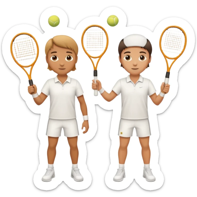 two tennis players of European appearance sticker