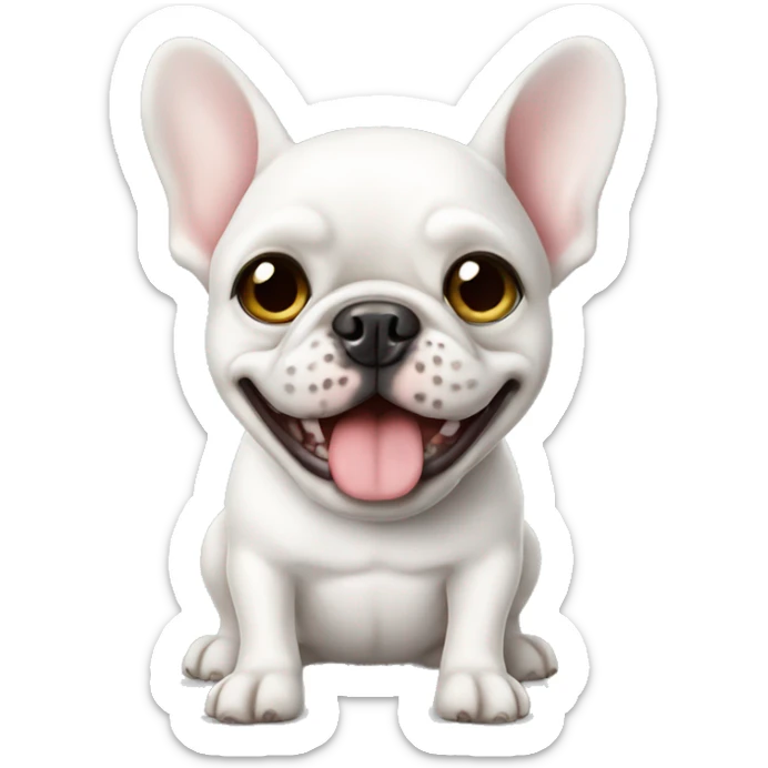 White French Bulldog gives a thumbs up  sticker