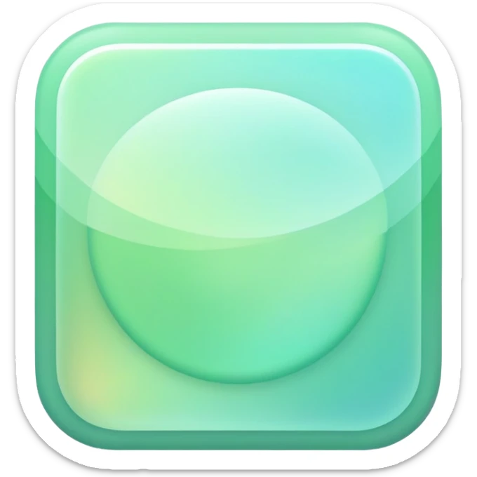Iridescent pastel green formal elegant sophisticated cultured neat pretty beautiful nifty app icon sticker