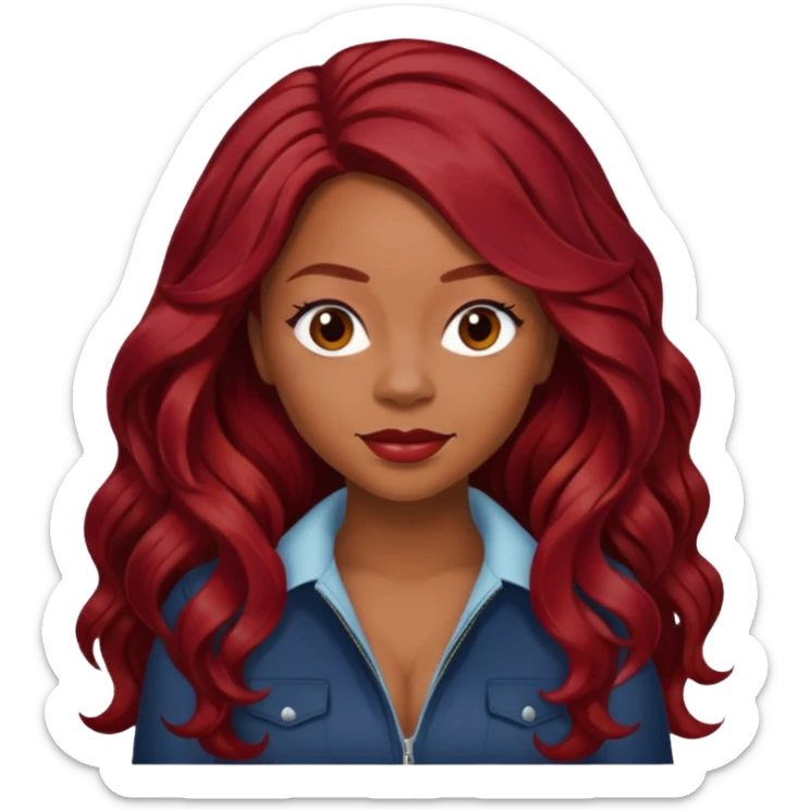 LaTavia Robeson from Destiny's Child with long dark red hair sticker