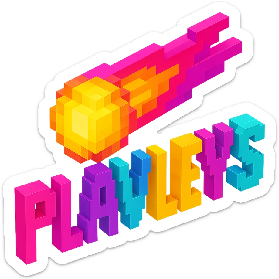 светящиеся комета с надписью "PLAVLEYS", no background sticker