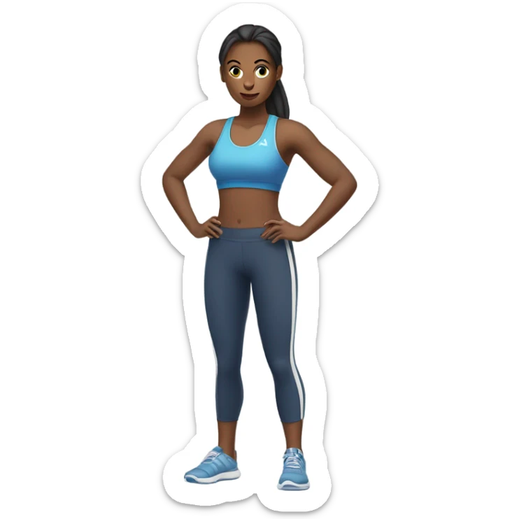 sporty woman in gym outfit seen from front sticker