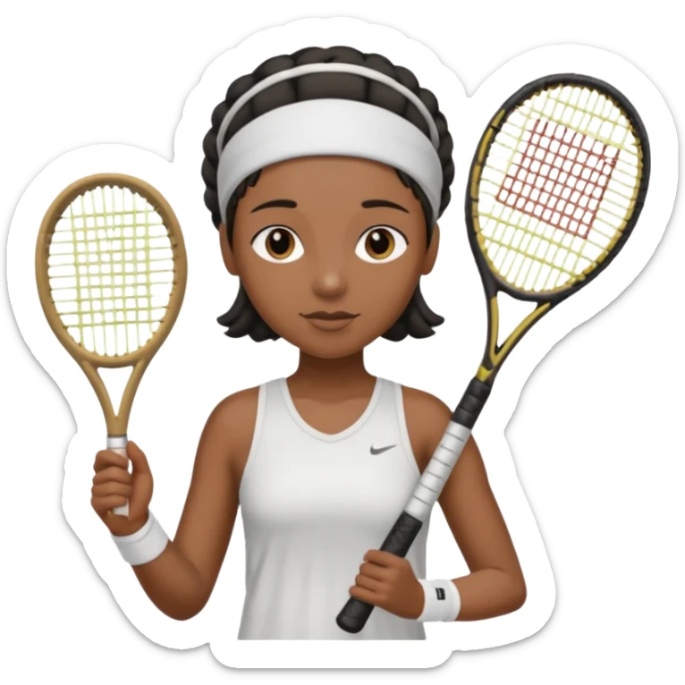 black jamaica half body with head band,half body, tennis racket sticker