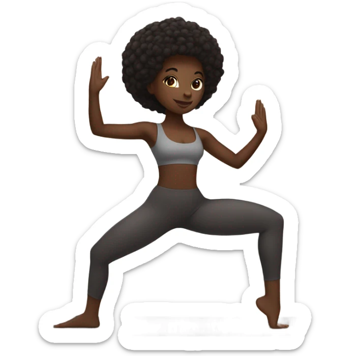 Dark skin, black girl doing yoga slim thick build sticker