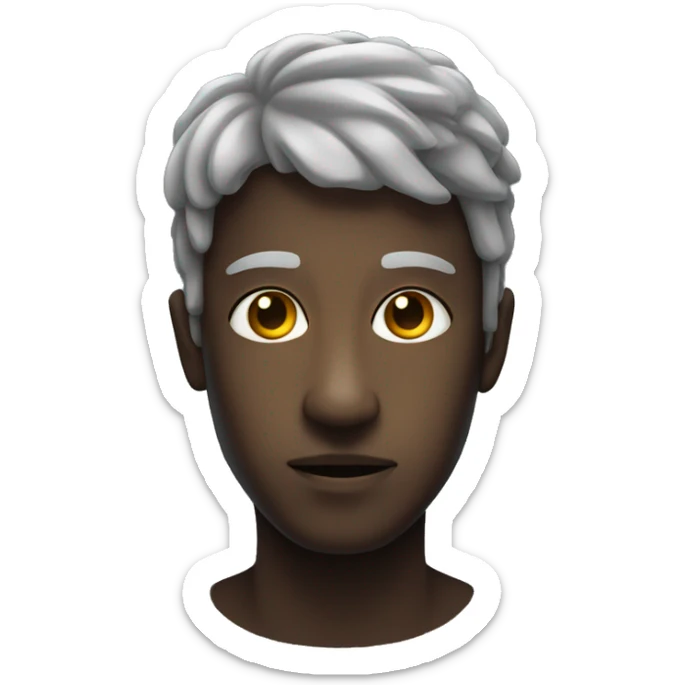 neural emoji with black shade at the top of face sticker