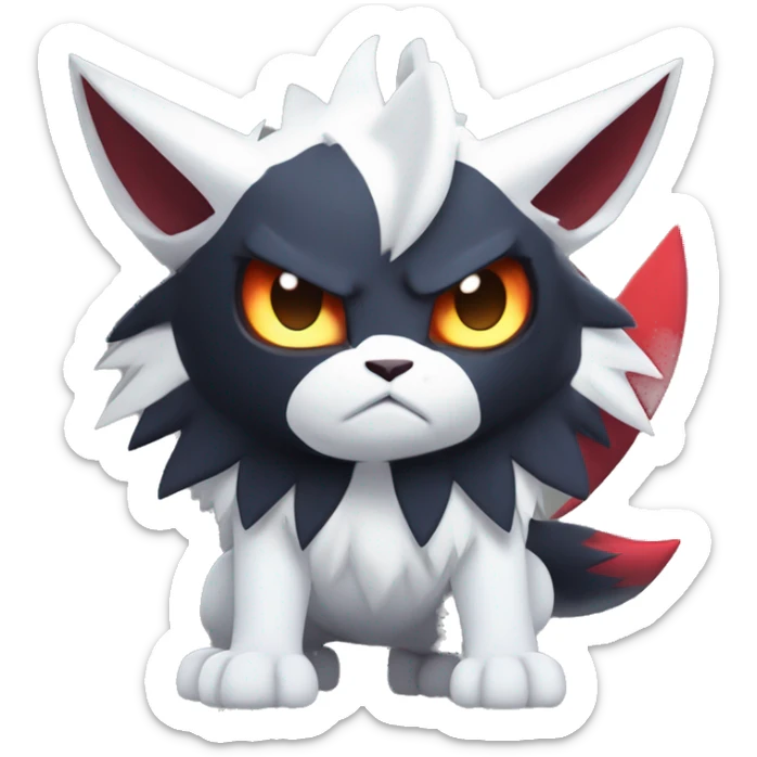 Edgy Cool Kawaii Litten-Absol-Zorua-Zangoose-Pokémon Full Body sticker