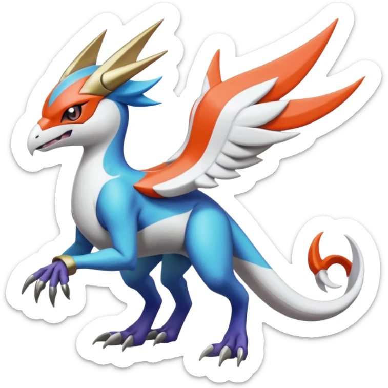 Meloetta-Latias-Nargacuga-Latios-Wargreymon-Protogen-Pokémon-Digimon-Fakémon-fusion-hybrid-creature sticker