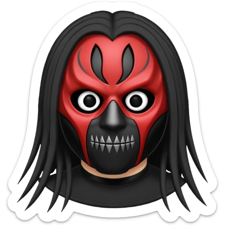 Um emoji gotico com a máscara de espinhos do integrante do slipknot joey jordison sticker