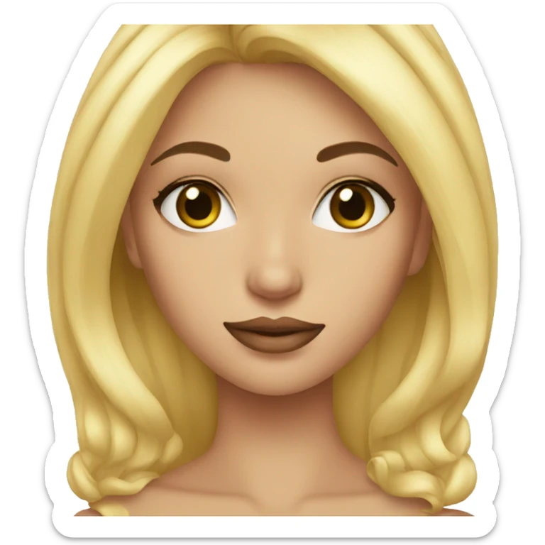 blond girl with makeup sticker