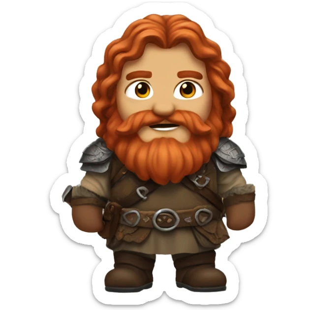 Gimli with red hair from lord of the rings sticker