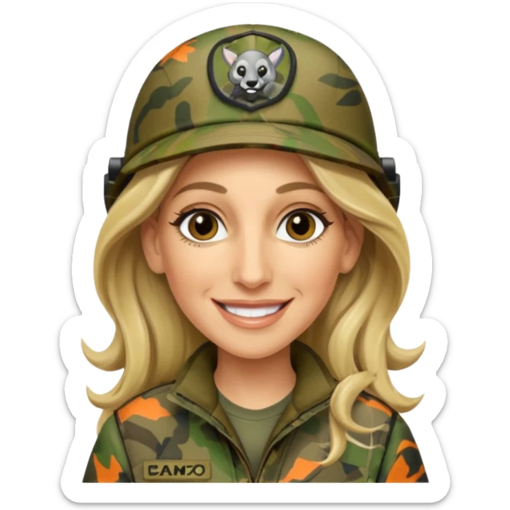 Blonde Sarah jessica Parker in camo hunting clothes sticker