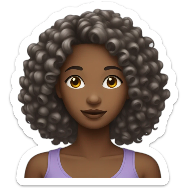 Black girl , with curly haire and very pretty and gay  sticker