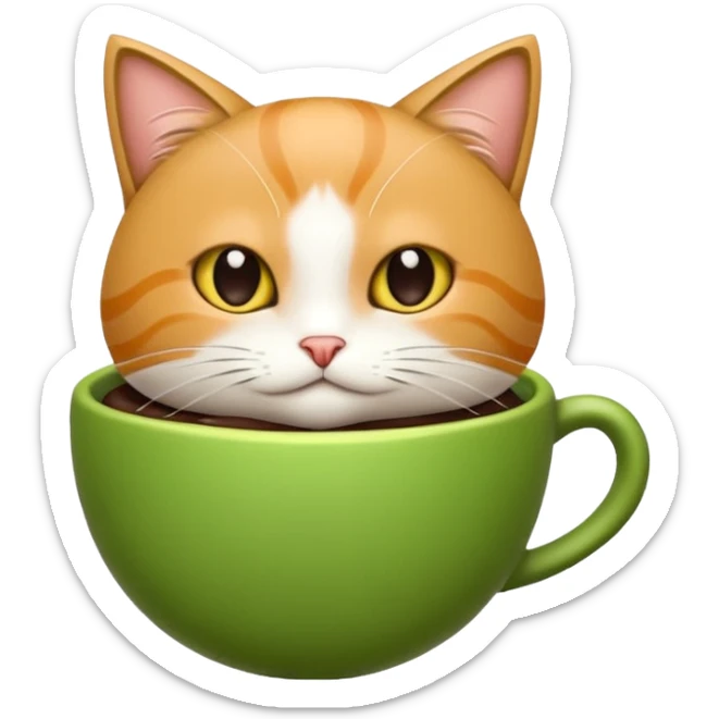 Dans eden kahverengi tüylü ve gözlü bir kedi sticker