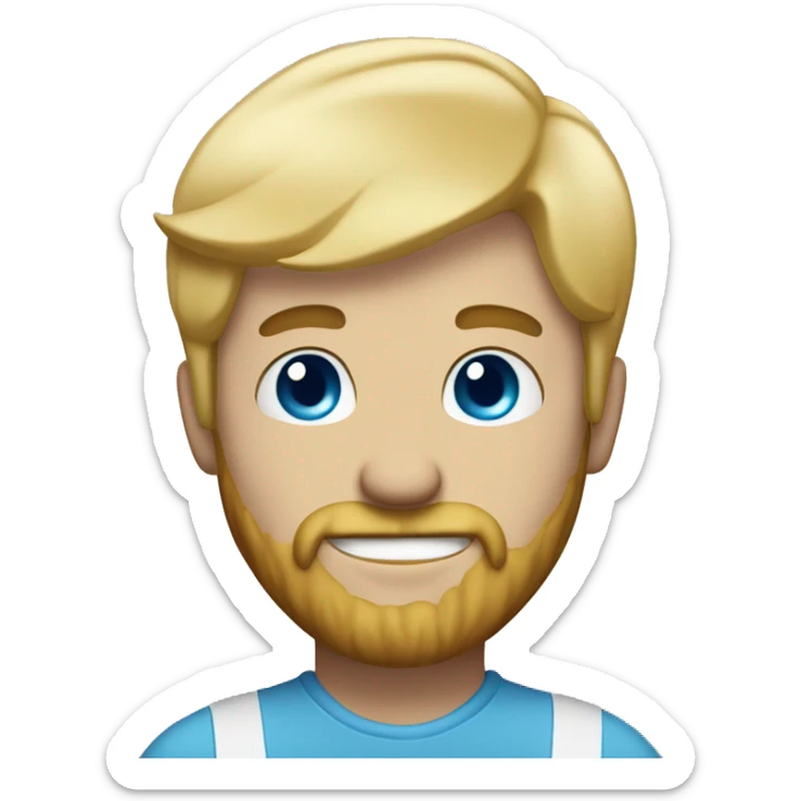 man with blonde hair, blue eyes, 3-day beard and a mischievous smile sticker