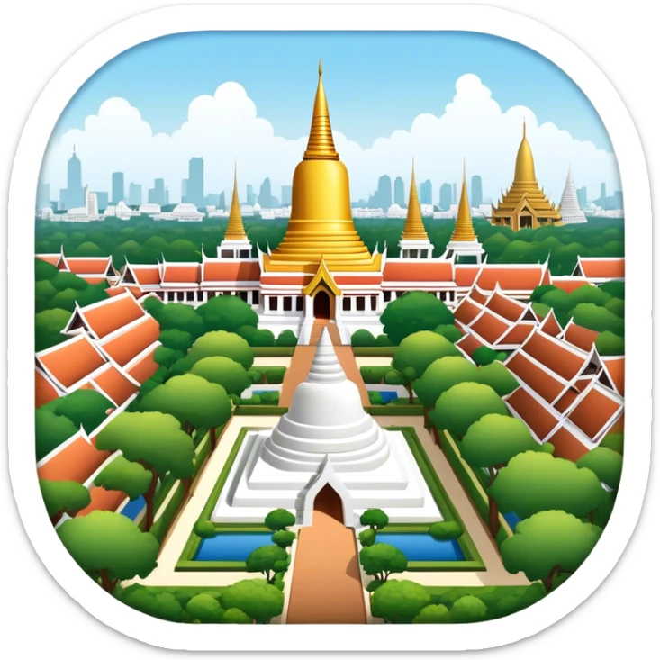 ​Cinematic Realistic Nakhon Pathom, Thailand, depicted as a historic cityscape dominated by the iconic Phra Pathom Chedi, surrounded by lush gardens, bustling local markets, and traditional Thai architecture, bathed in warm golden light and rendered with rich textures that capture its cultural and historical significance, sticker