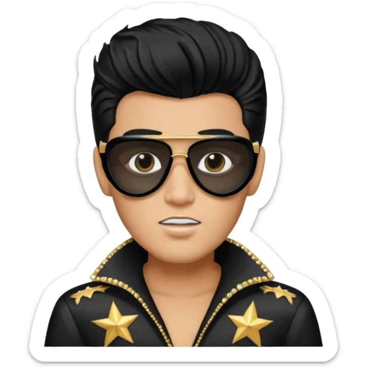 A boy with an Elvis Presley mask with sunglasses (with total black lenses)dressed as Elvis Presley sticker